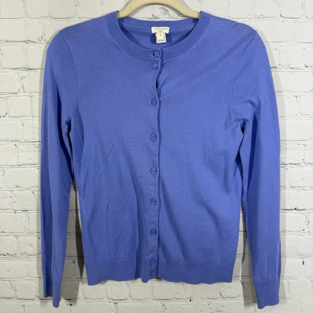 J. Crew The Caryn Cardigan Womens XS Lavender Purple Crew Neck Preppy Sweater